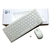 GKM901 2.4Ghz Wireless Mini Keyboard And Mouse Combo USB Support White