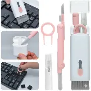 7 In 1 Multi-Function Cleaning Kit Earbud Cleaning Pen Soft Brush Keycap Puller & Laptop Screen Cleaner