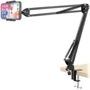Adjustable Foldable Scissor Arm Mobile Stand With Table Clamp And Phone Holder