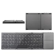B033 63 Keys Rechargeable Slim Mini Foldable Bluetooth Keyboard With Touchpad
