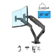NB North Bayou F195A Full Motion Dual LCD LED Monitor Mount Gas Spring Arm