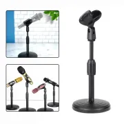 Extendable Adjustable Table Desktop Microphone Stand Holder With Heavy Base Mic Clip