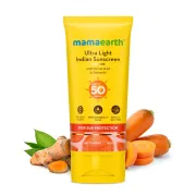 Mamaearth Ultra Light Indian Sunscreen SPF 50 PA++++ With Turmeric & Carrot S... - In-Vivo tested