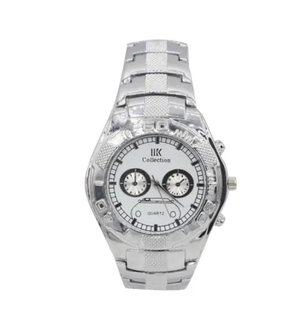 Chronograph Design Round White Dial Watch For Men