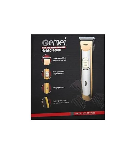 Gemei  Gm-6028 Professional Hair & Beard Trimmer-Red/Golden