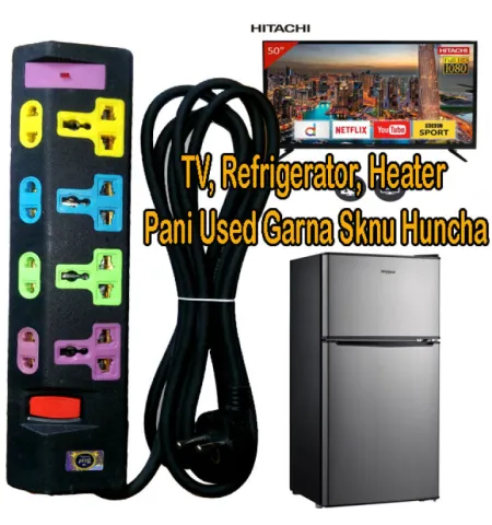 High Power MultiPlug Extension Socket 3M 3000W MAX For Room Heater,Coller,Refrigerator E.T.C