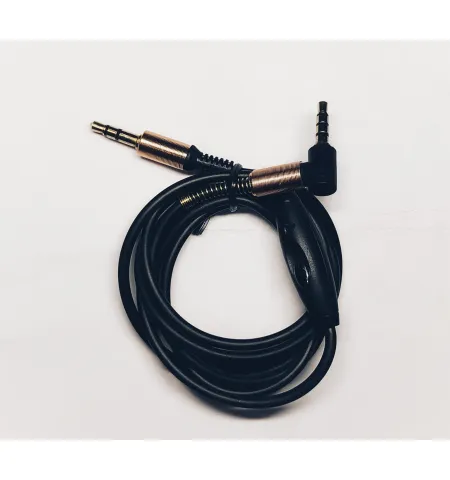 Improved Black L-Shaped 3.5mm Aux Cable with mic 24K Gold Plated Male to Male Audio Cable with Inline Wire Control Button for Music and Smart Control for Answer Phone Calls