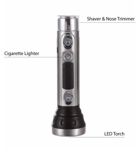 JY-2078  4 In 1 Multifunctional Lithium Battery Shaver Flashlight with 2W Aluminum Light Cup+3W Side Light Shaver