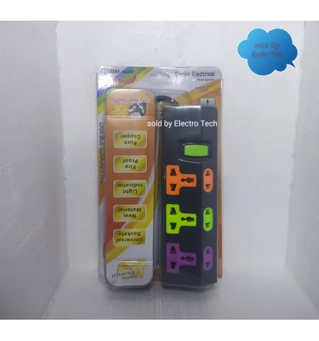 3000 Watt 3m 6 in 1 Multi Plug Extension Cord
