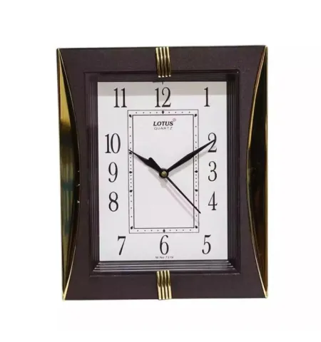 Lotus Square Brown Colour Frame & Dial Wall Clock