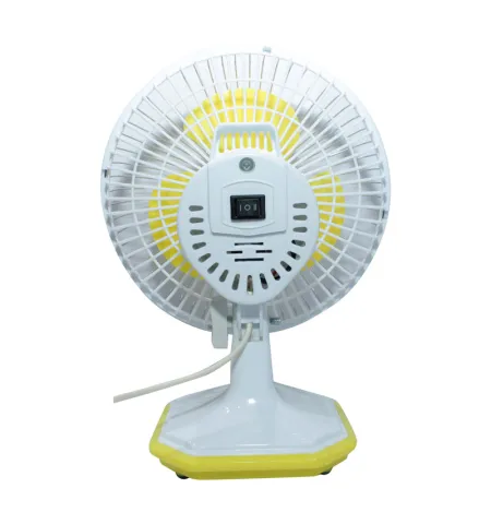 White/Yellow Portable Table Fan USB Power, 6"