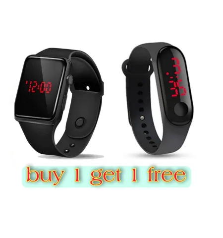 Led Simple Stylish Fashion Watch Waterproof LED Digital Date Silicone Strap Wrist Watch For Men & Women