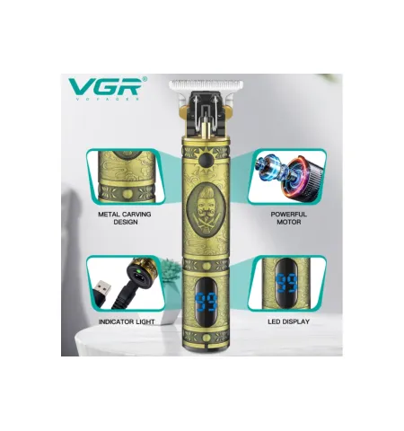 ORIGINAL VGR V-091 Steel Cordless Clipper Professional Hair Trimmer Rechargeable Hair Clipper