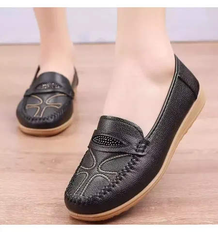 Womens Soft Sole Flats Round Toe Comfort Loafers Sequins Concise Shoes Breathable Lightweight Walking Shoes
