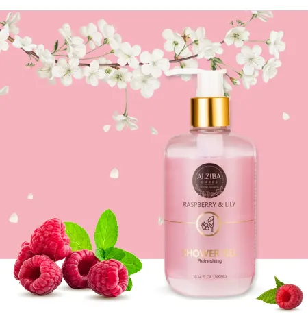 ALZIBA Cares Raspberry & Lily Refreshing Shower Gel Body Wash - 300 ML