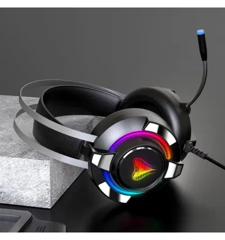 Soft head with 50 mm headphones speaker 3.5 mm and USB 2 meters wired game headphones
