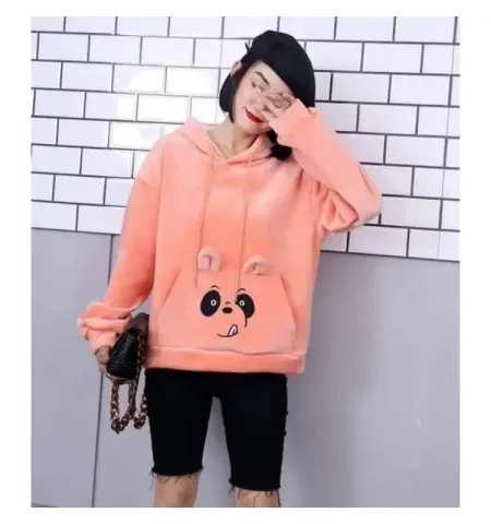 Bear Hoodies Korean Style Long Sleeve Top Sweatshirt For Women's