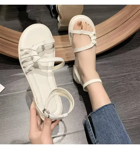 Luxury Flat New Gladiato Buckle Strap Fashion Sandal 2022 Flip Flops For Women's - Fashion | Women's Footwear |