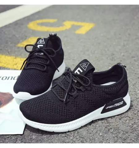 Breathable Mesh Sneakers Lace-Up Thick Sole Running Shoes For Women - Fashion | Women's Footwear | Sneakers For Women | Shoes For Women |