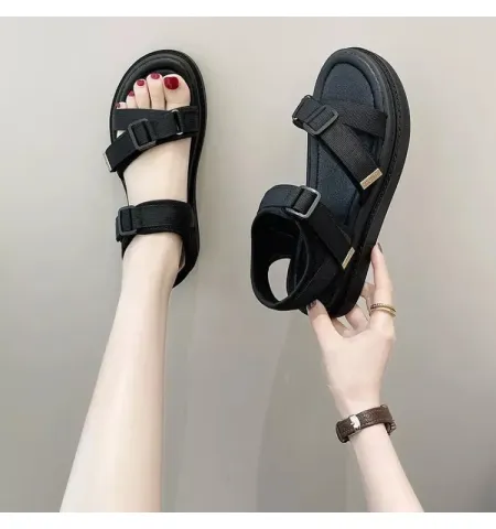 New Summer Heel Platform Women Sandals Fashion Letters Hook & Loop Mesh - Fashion | Women's Footwear |