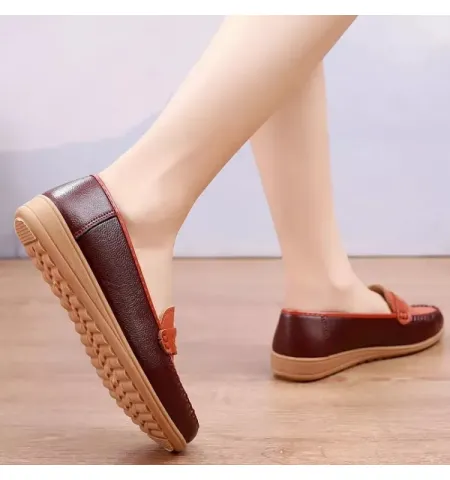 Womens Soft Sole Flats Round Toe Comfort Loafers Sequins Concise Shoes Breathable Lightweight Walking Shoes