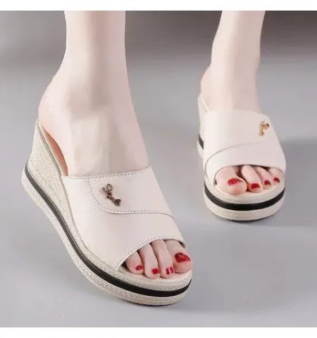 Fashion Flip Flops 7cm Women Shoes Slippers Platform Summer Shoes Open Toe Wedges Sandals - Fashion |