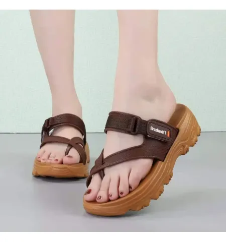 New Korean Version Thick Bottom Fitting Sandals Women'S Single Finger Velcro Slippers 8022 | Sandals For Women