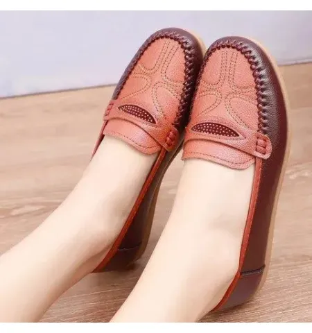 Womens Soft Sole Flats Round Toe Comfort Loafers Sequins Concise Shoes Breathable Lightweight Walking Shoes
