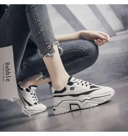 Fabulous Women Spring Autumn Leather Walking Shoes Breathable Lace Up Fashion Shoes ( Genuine ) - Fashion |