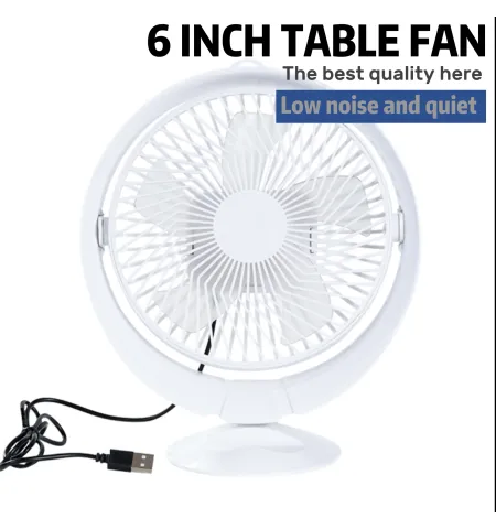 HEJ High-Speed 6-Inch Rechargeable Table Fan