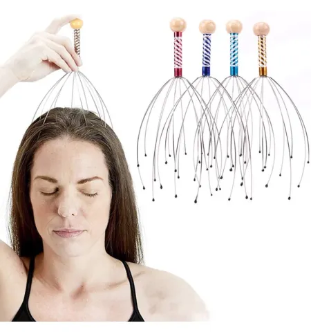 Head Massager Healing Neck Claw Massage Anti-stress Pain Relief Octopus Scalp Relax Spa Headache Stimulate Blood Circulate