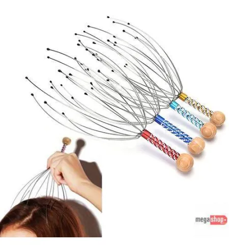 Head Massager Healing Neck Claw Massage Anti-stress Pain Relief Octopus Scalp Relax Spa Headache Stimulate Blood Circulate