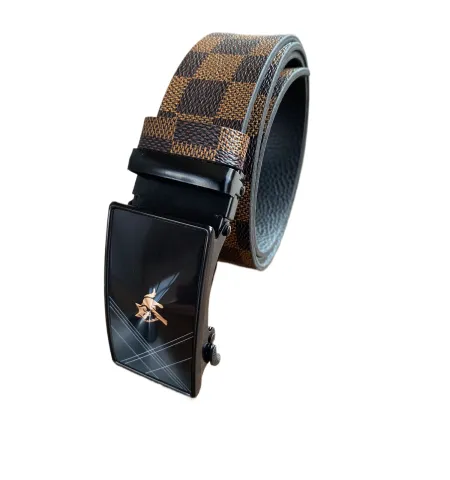 Stylish Trending Men's Genuine PU  Leather Automatic buckle belt ( Free pair of arm sleeves)