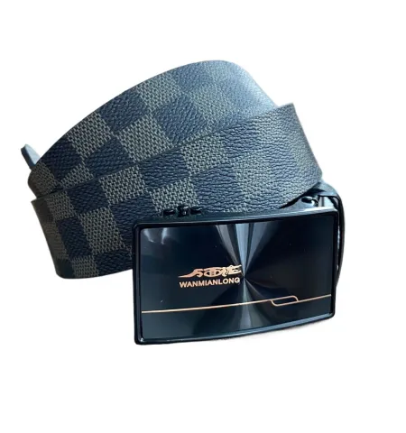 Stylish Trending Men's Genuine PU  Leather Automatic buckle belt ( Free pair of arm sleeves)