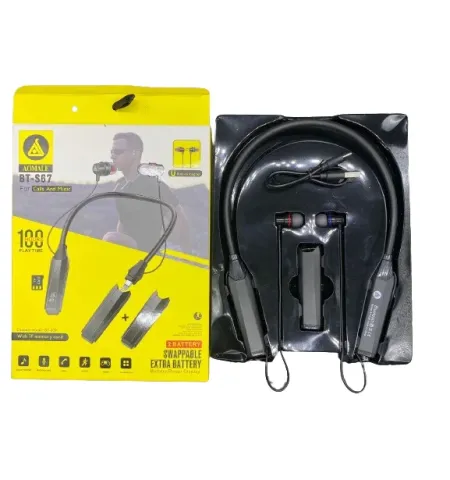 AOMALE BT-S67 Bluetooth Neckband Earphones| Neckband Headphones with Noise Reduction Mic, HD Stereo Sound Sport Earbuds with 100Hrs Playtime