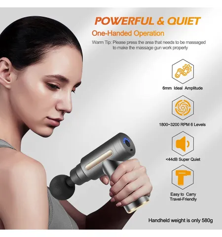 Massage Gun For Full Body Relaxation Deep Tissue Percussion Massager Machine For Muscle Relaxation Battery Powered And Handheld For Neck, Shoulder, Back, Foot