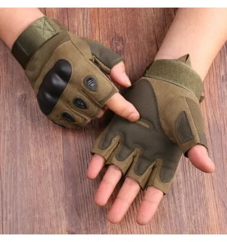 Military Tactical Hard Knuckle Half Finger Gloves