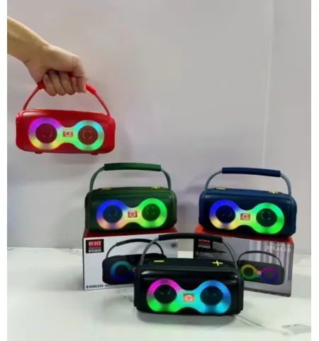 ET-312 Bluetooth, AUX, USB, SD Card & FM Radio Supported Hi-Fi Sound Colorful RGB Lighting Party Bass Speaker