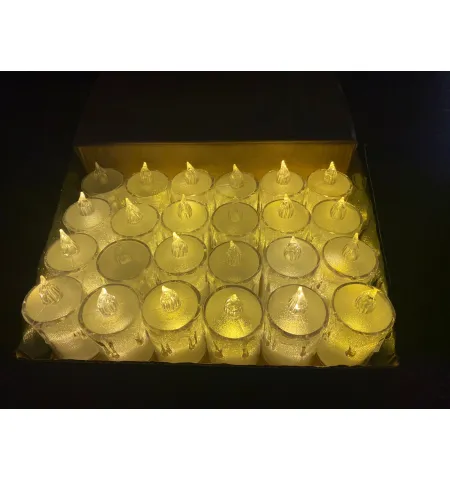 Pack of 24 LED Flameless and Smokeless Electric Tea Light Candles