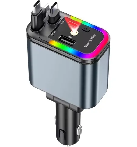 5-in-1 Starry Sky Dual Telescopic Fast Car Charger