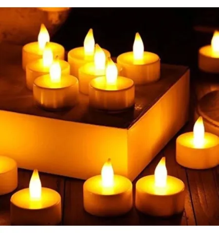 Pack of 24 LED Flameless and Smokeless Electric Tea Light Candles
