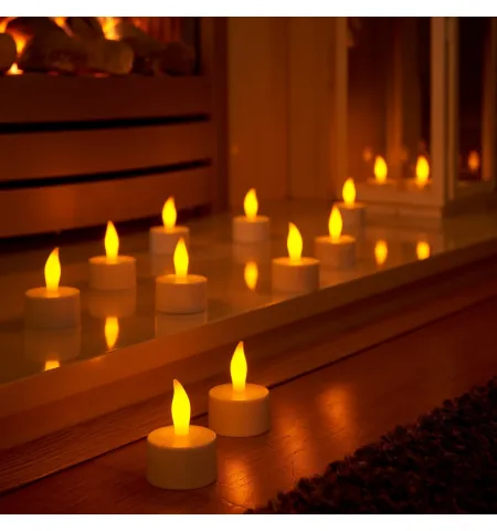 Pack of 24 LED Flameless and Smokeless Electric Tea Light Candles