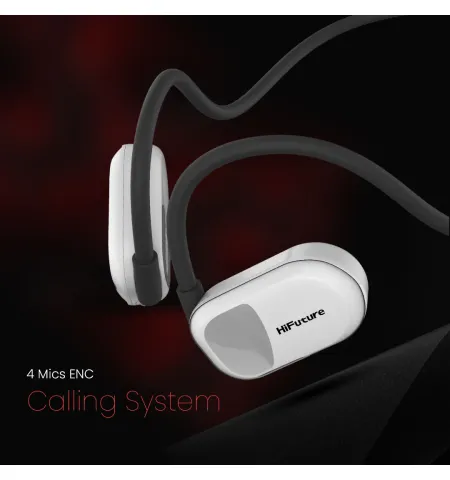 HiFuture Future Mate Headphones | Air Conduction Open-Ear | IPX5 Water Resistant | 8 Hours Playtime | 4 Mic ENC Calling Function