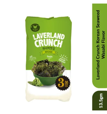 Laverland Crunch Korean Seaweed Wasabi Flavor,13.5g