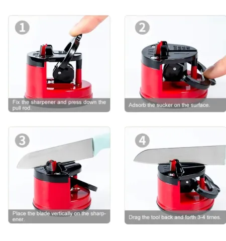 Knife Sharpener with Suction Base – Safe & Easy Sharpening Tool