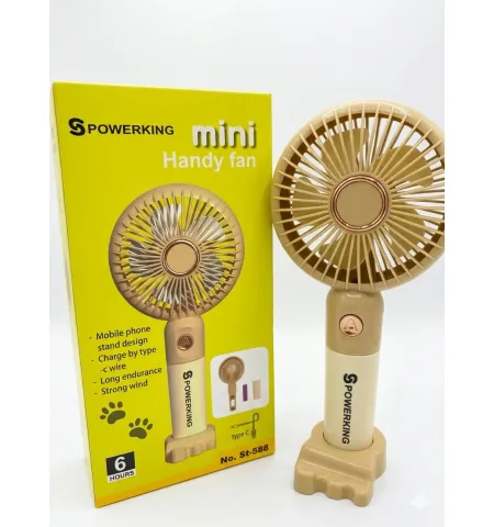 Portable Mini Handy Fan with Mobile Stand (Rechargeable – Type-C)