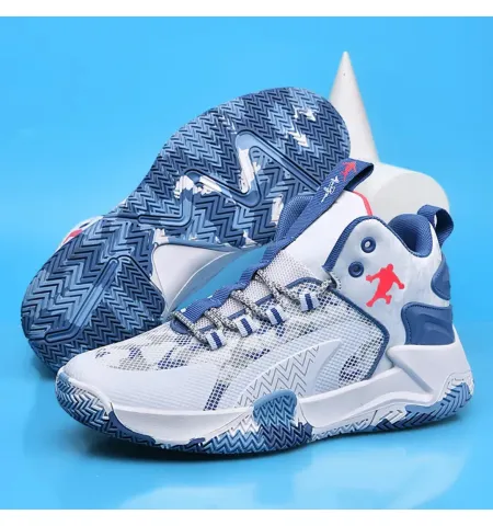 Men's Basketball Shoes Fashion Mosaic Color Basketball Shoes Breathable Non-Slip Running Shoes