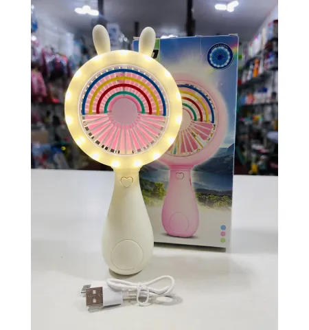 Rainbow Bunny Handheld Fan