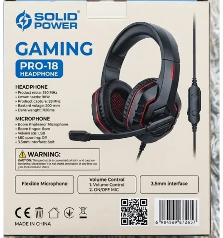 Solid Power Gaming Headphone Pro-18