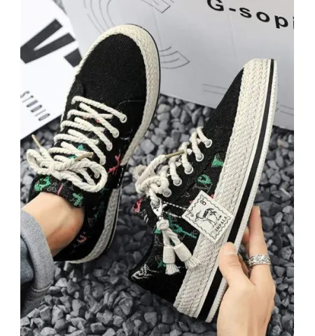 Casual Sneaker Shoes for Men Summer Breathable Lace-Up Waterproof Pointed Toe